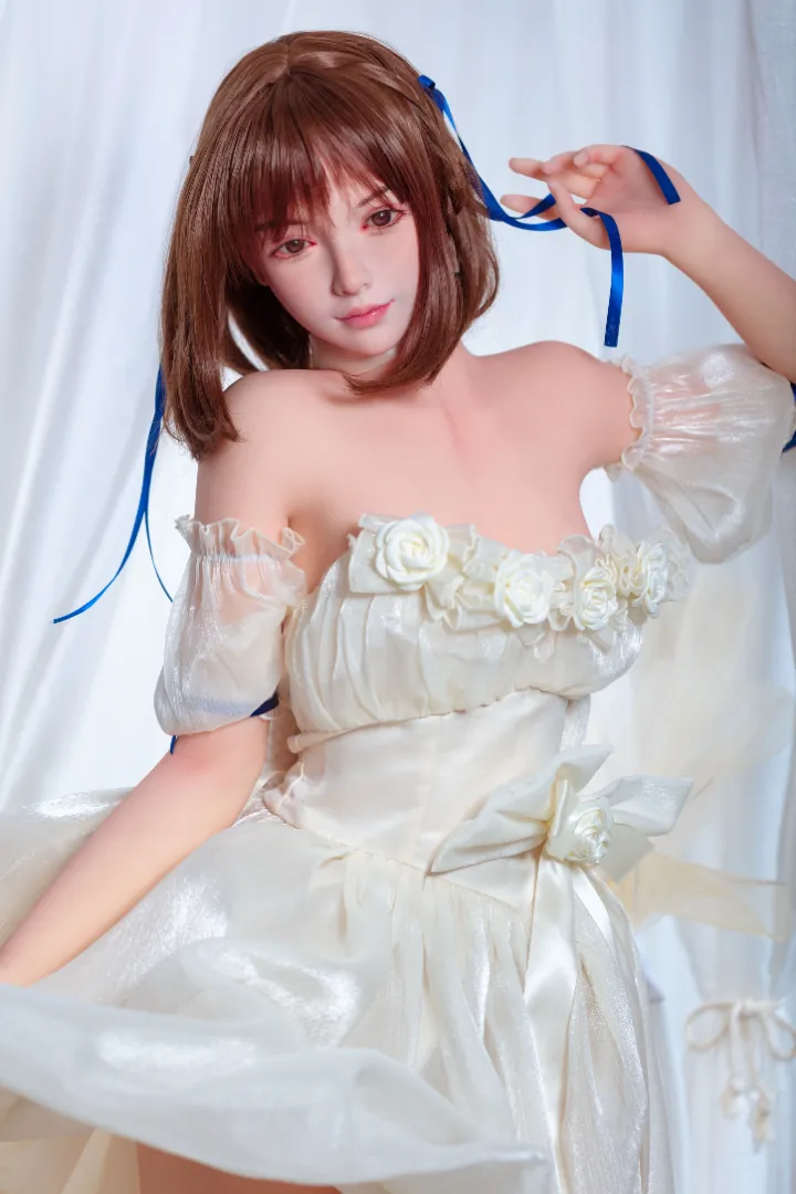 155cm (5ft1) A-Cup Realistic Idol Silicone Head + TPE Body Hybrid Sex Doll Dongqing, Head Dongqing