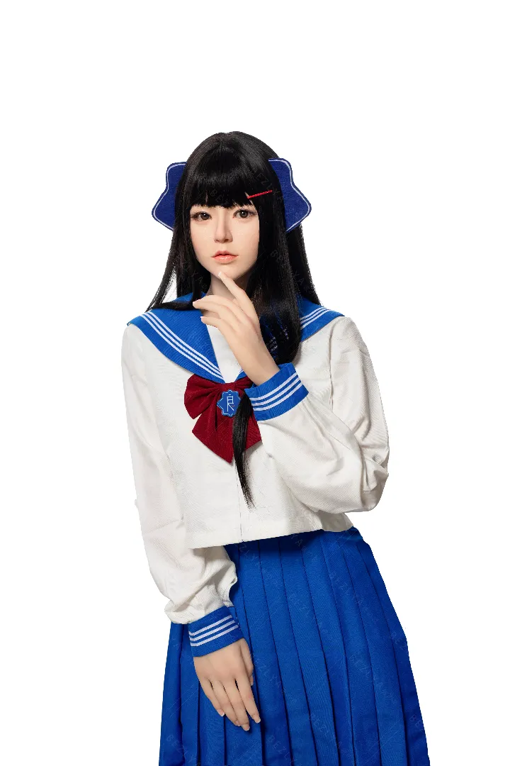 163cm (5ft4) B-Cup Ultra Realistic Silicone Head + TPE Body Hybrid Sex Doll Haitang, Head Haitang