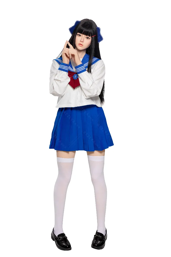 163cm (5ft4) B-Cup Ultra Realistic Silicone Head + TPE Body Hybrid Sex Doll Haitang, Head Haitang