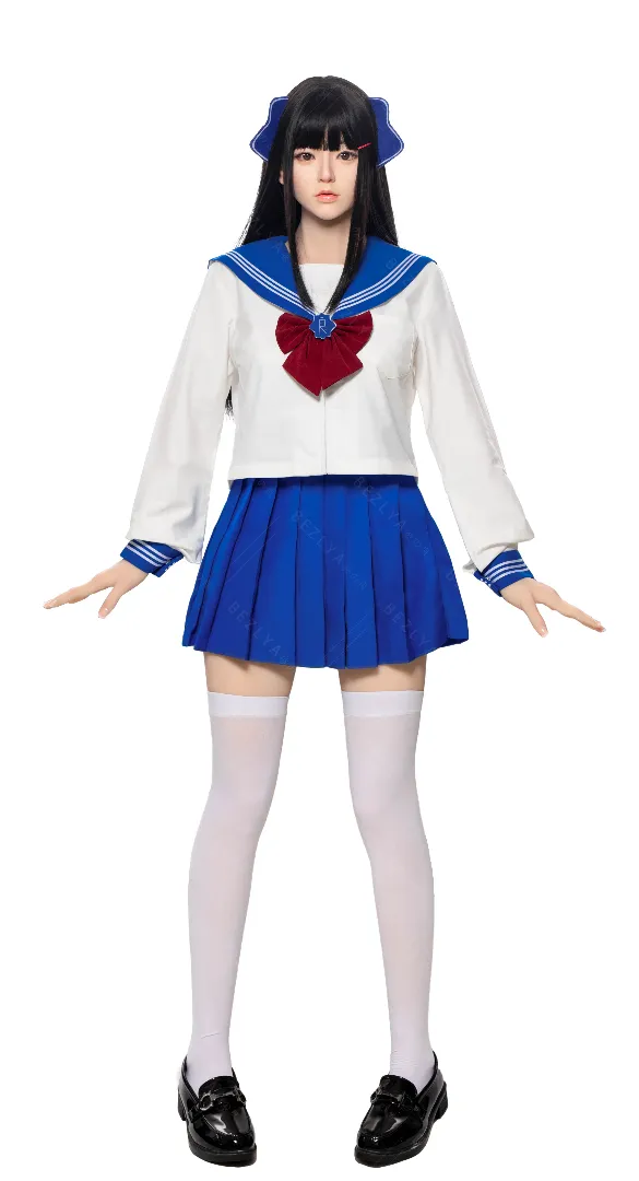 163cm (5ft4) B-Cup Ultra Realistic Silicone Head + TPE Body Hybrid Sex Doll Haitang, Head Haitang