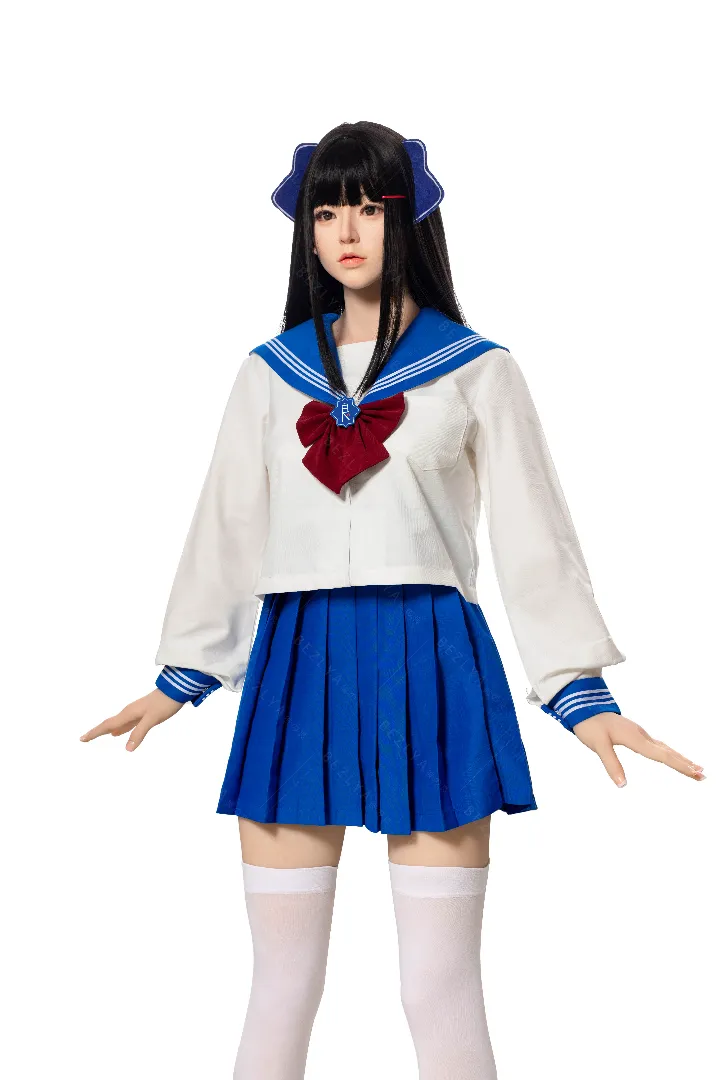 163cm (5ft4) B-Cup Ultra Realistic Silicone Head + TPE Body Hybrid Sex Doll Haitang, Head Haitang