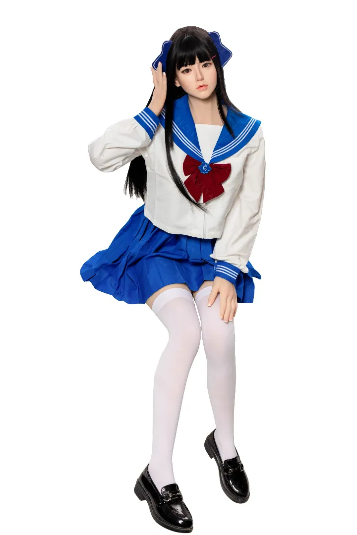 163cm (5ft4) B-Cup Ultra Realistic Silicone Head + TPE Body Hybrid Sex Doll Haitang, Head Haitang