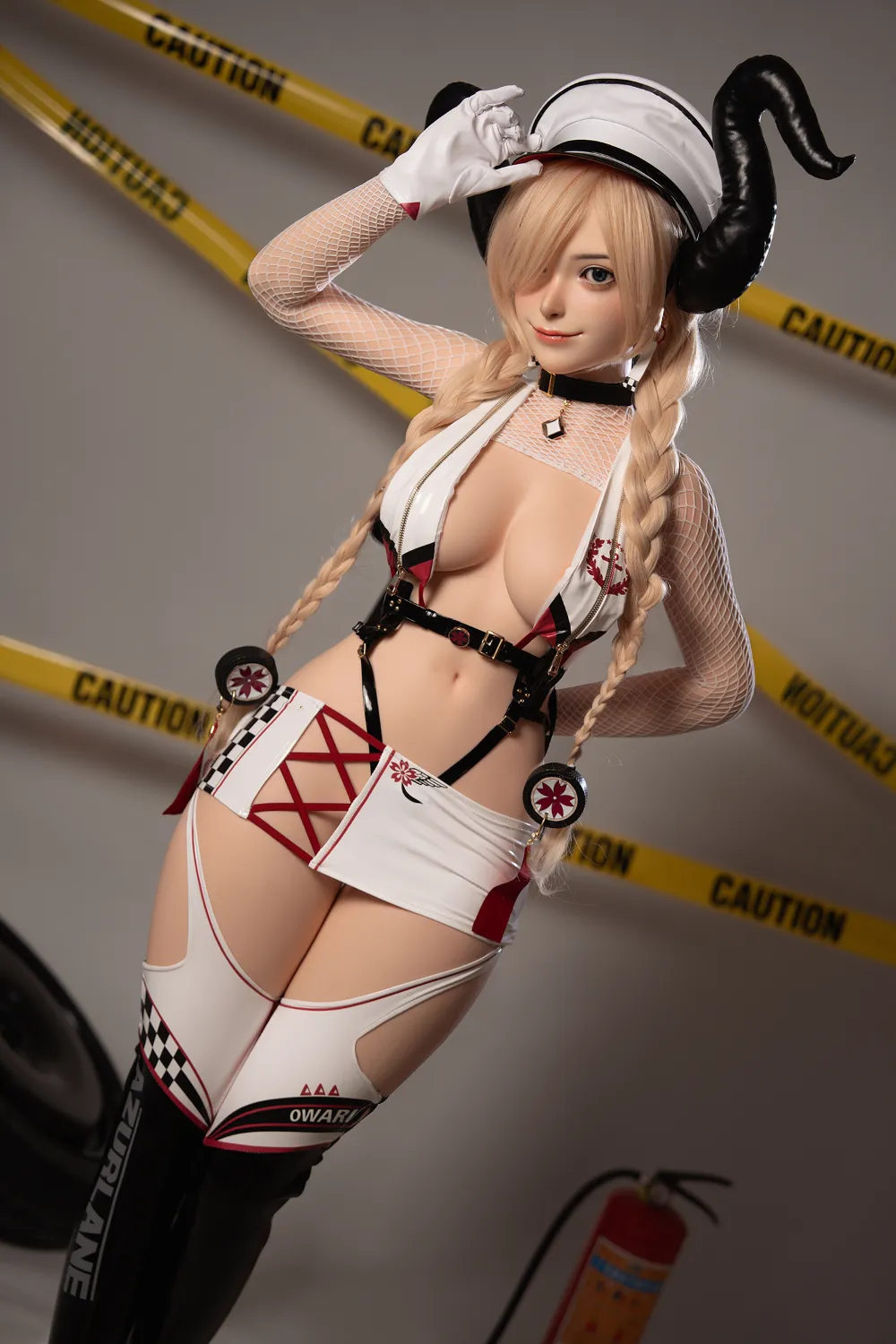 ROSRETTY Doll 164cm (5ft5) D-Cup Grid Girl Blonde Espiègle Silicone Poupée sexuelle Liz Tête S31