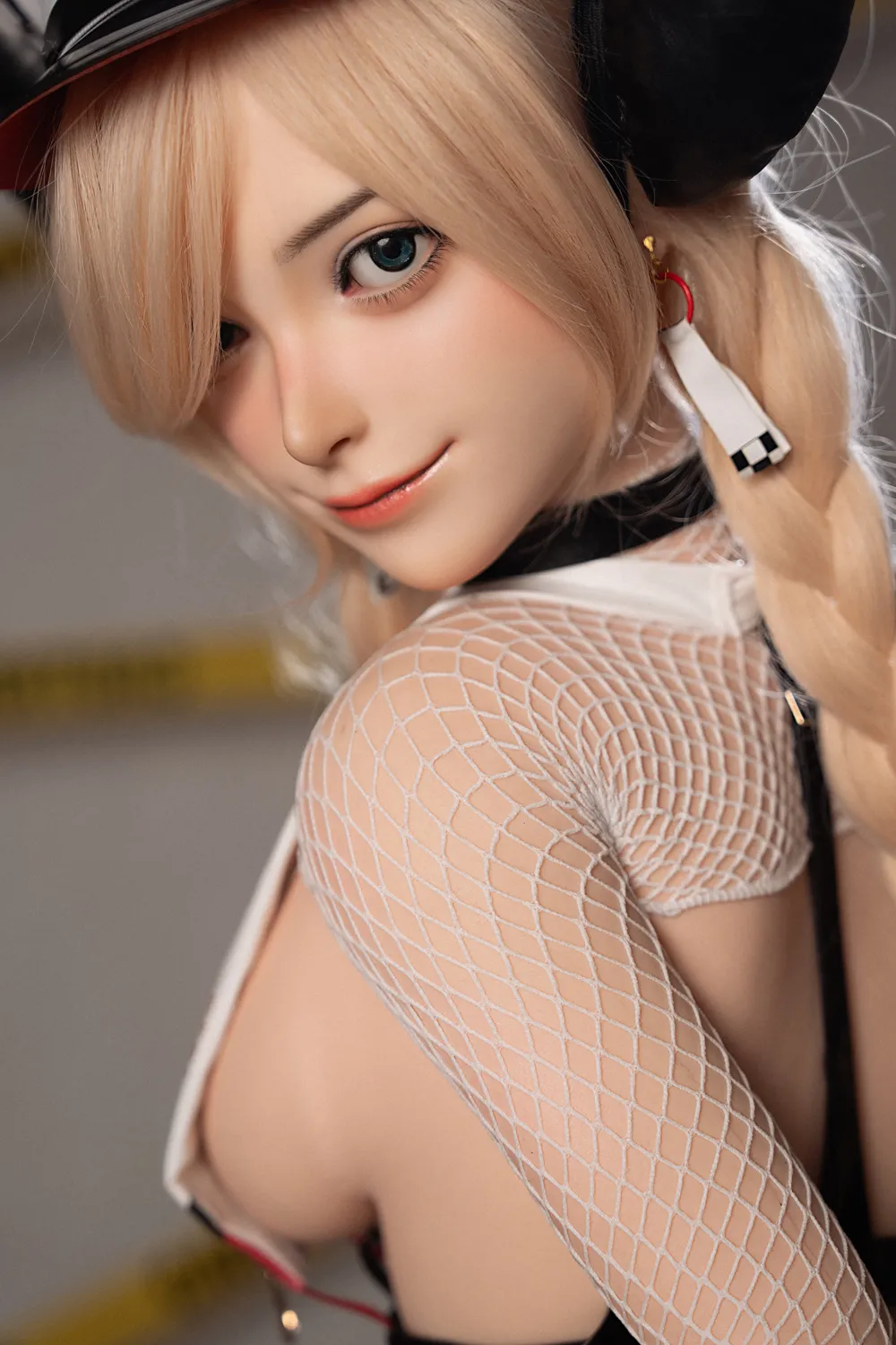 ROSRETTY Doll 164cm (5ft5) D-Cup Grid Girl Blonde Espiègle Silicone Poupée sexuelle Liz Tête S31