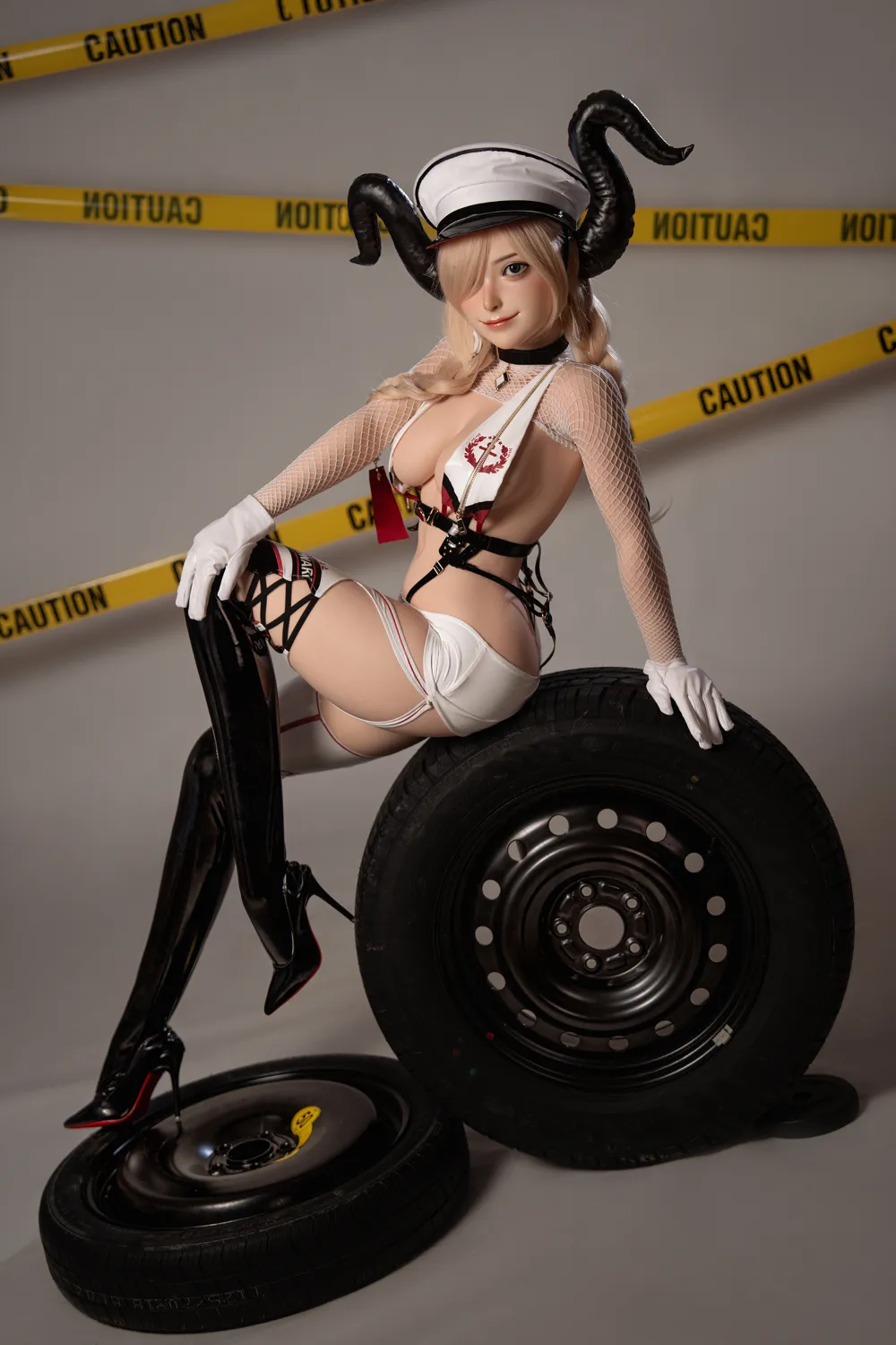 ROSRETTY Doll 164cm (5ft5) D-Cup Grid Girl Blonde Espiègle Silicone Poupée sexuelle Liz Tête S31
