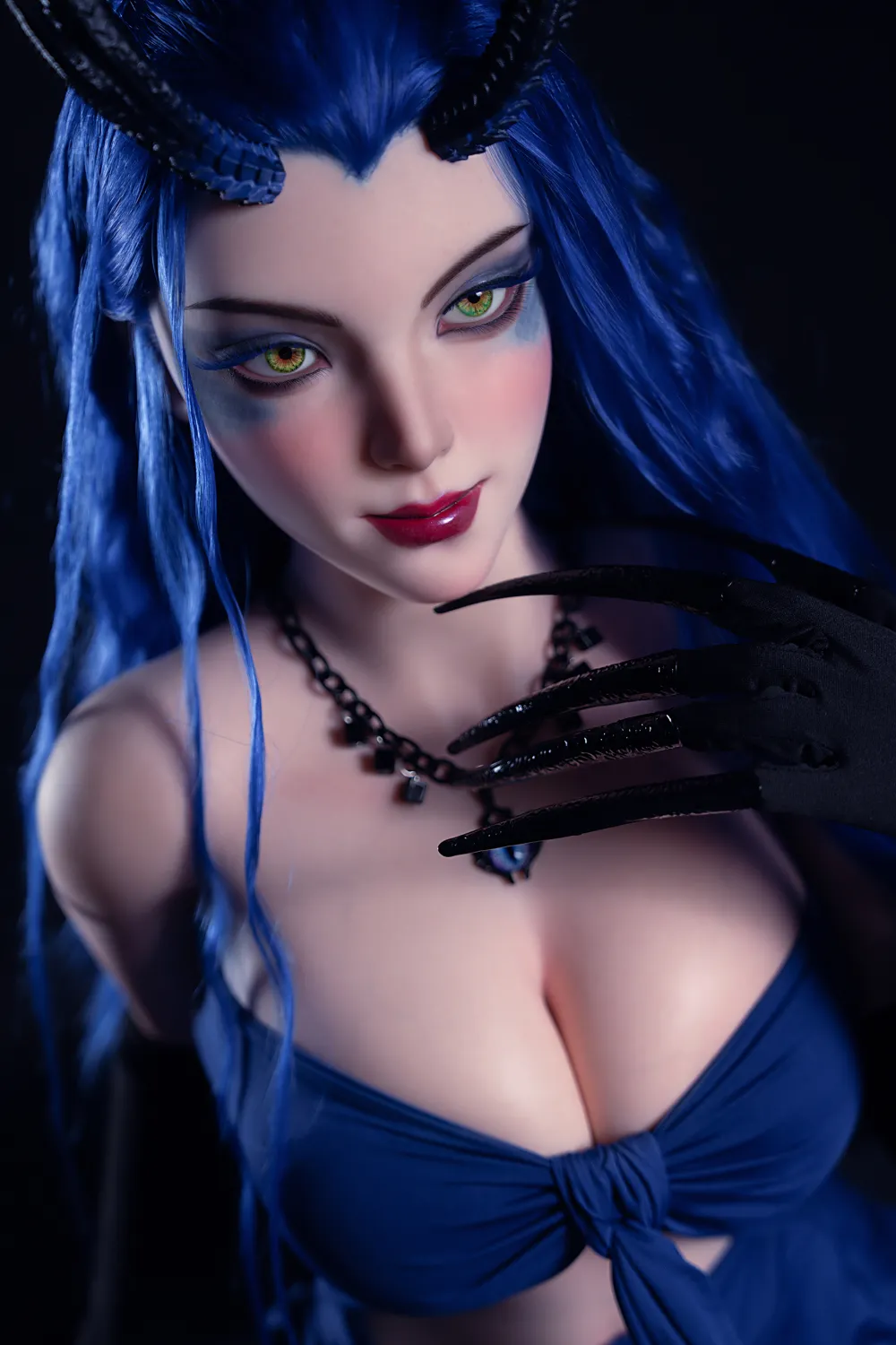 164cm (5ft5) D-Cup Cosplay Ratu Syaitan Nezha Seductive Silikon Penuh Silikon Anak Patung Seks Aorun Kepala #S36