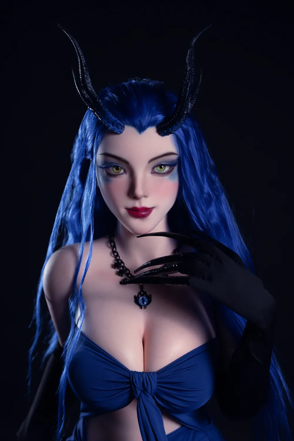 164cm (5ft5) D-Cup Cosplay Ratu Syaitan Nezha Seductive Silikon Penuh Silikon Anak Patung Seks Aorun Kepala #S36